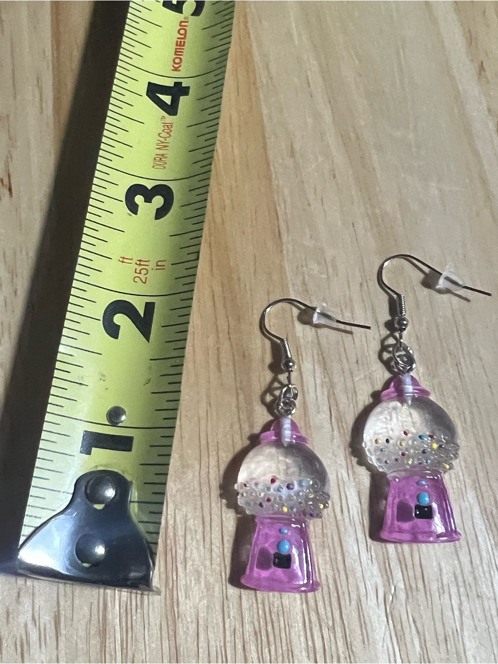 Handcrafted Pink Gumball Machine Drop Earrings - Women Jewelry E212